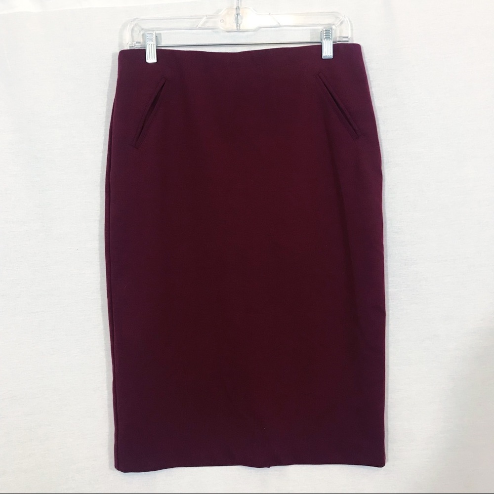 Bordeaux Knit Pencil Skirt